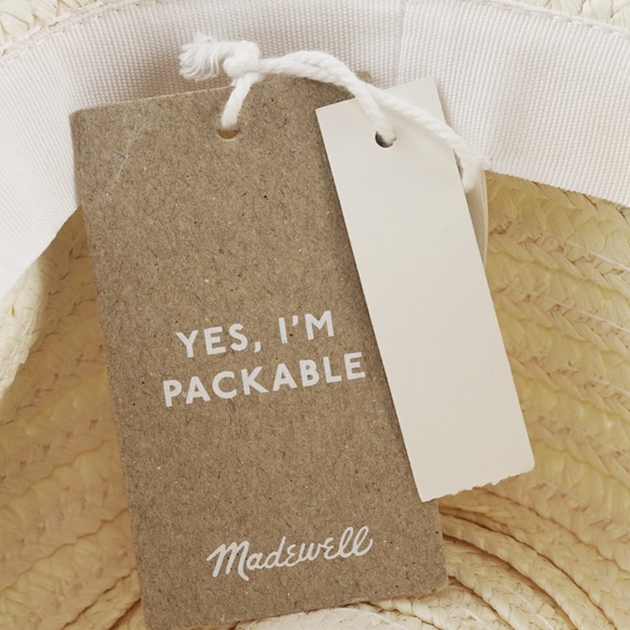 New Madewell Packable Braided Straw Hat in Cream - Picture 3 of 3